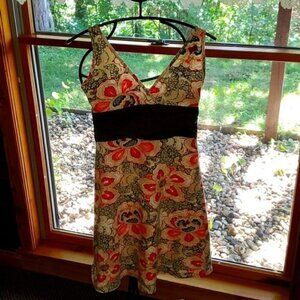 Patagonia Sleeveless V-neck Stretchy Banded Waist Floral Colorful‎ Sz M Sundress